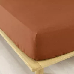 Lenzuolo con angoli flanella di cotone (90 x 200 cm) Nina Terracotta