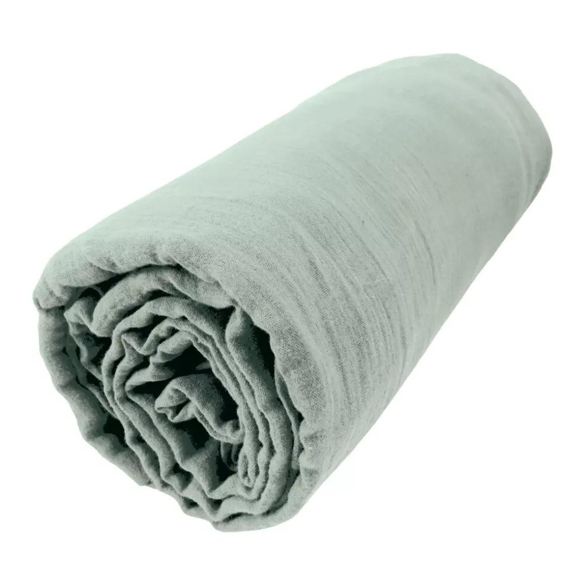 Lenzuolo con angoli garza di cotone (90 x 200 cm) Gaïa Verde eucalipto