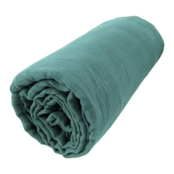 Lenzuolo con angoli garza di cotone (180 cm) Gaïa Blu ottanio