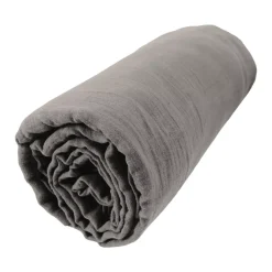 Lenzuolo con angoli garza di cotone (90 x 190 cm) Gaïa Grigio granito