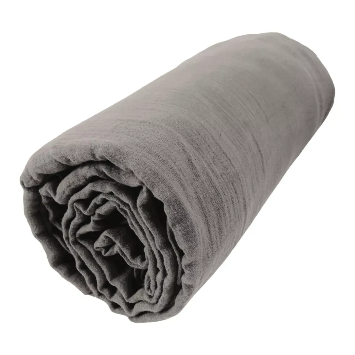 Lenzuolo con angoli garza di cotone (90 x 190 cm) Gaïa Grigio granito
