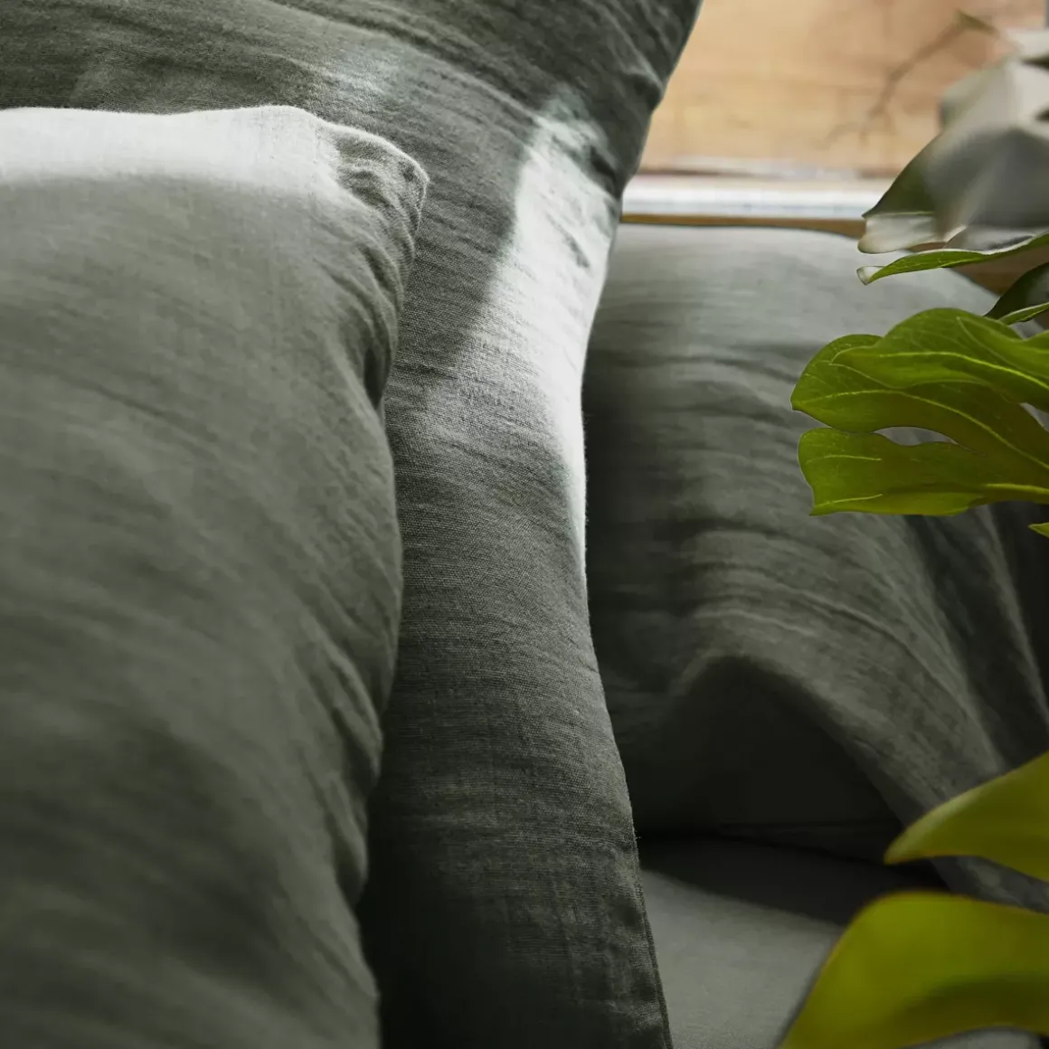 Lenzuolo con angoli garza di cotone (90 x 200 cm) Gaïa Verde rosmarino