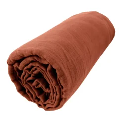 Lenzuolo con angoli garza di cotone (90 cm) Gaïa Terracotta