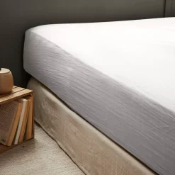 Lenzuolo con angoli garza di cotone (90 x 190 cm) Gaïa Grigio nuvola