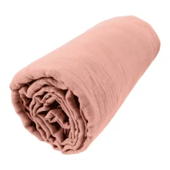 Lenzuolo con angoli garza di cotone (90 cm) Gaïa Rosa pesca