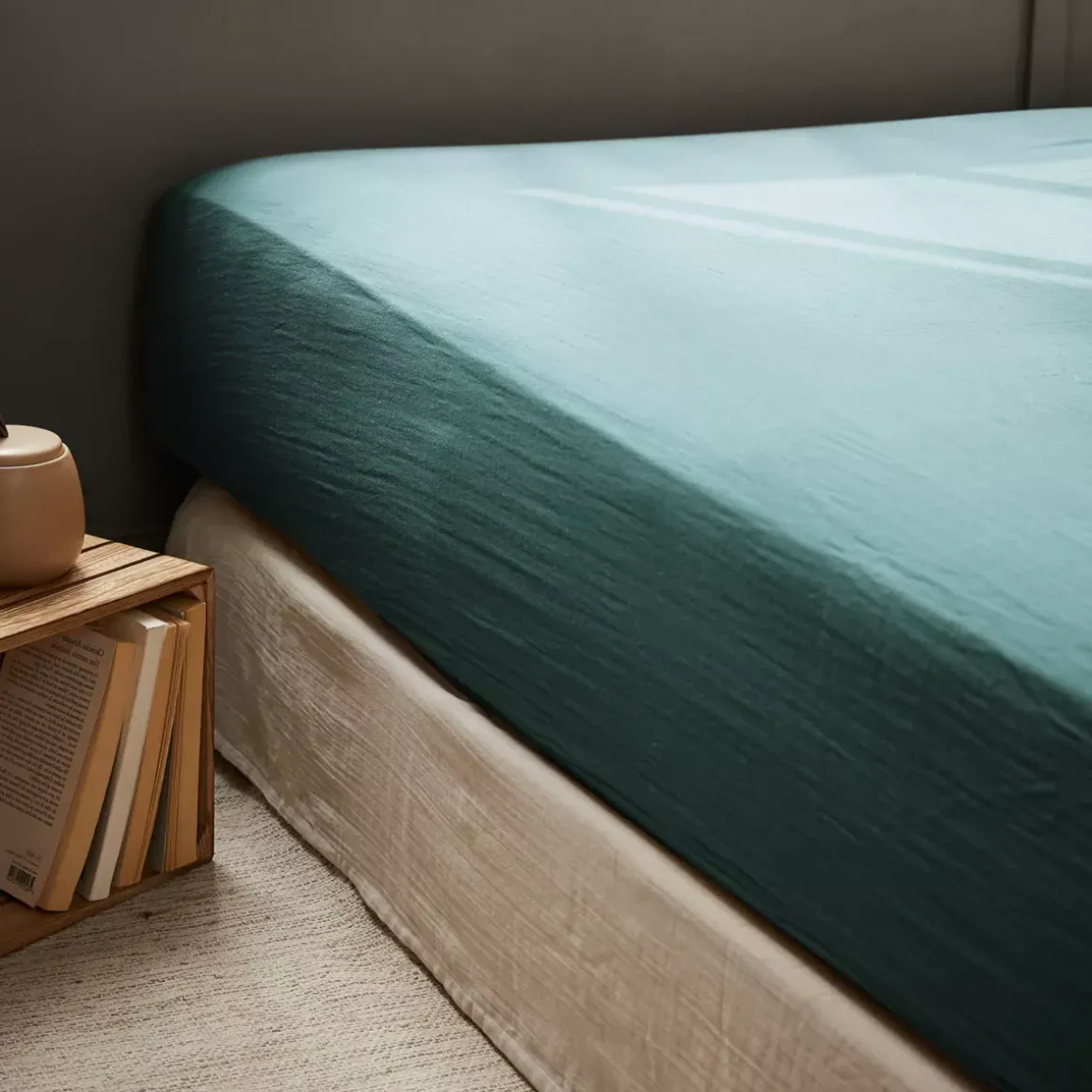 Lenzuolo con angoli garza di cotone (90 x 200 cm) Gaïa Blu ottanio