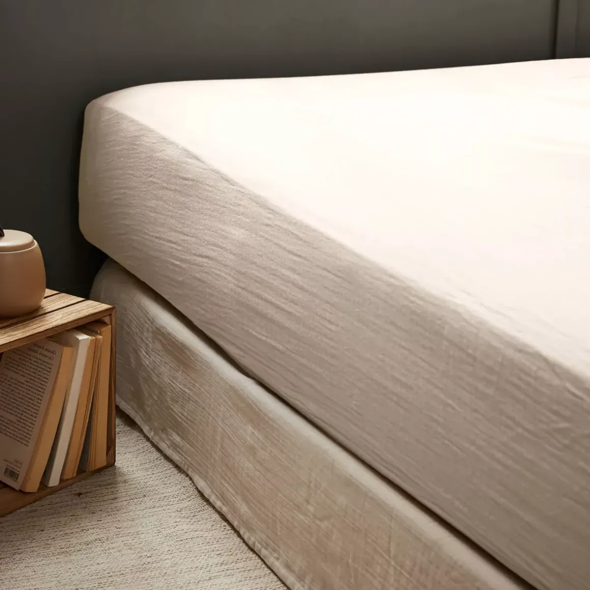Lenzuolo con angoli garza di cotone (180 x 200 cm) Gaïa Beige pampa
