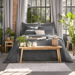 Lenzuolo con angoli in lyocell Tencel™ (90 x 190 cm) Olivia Granito Grigio