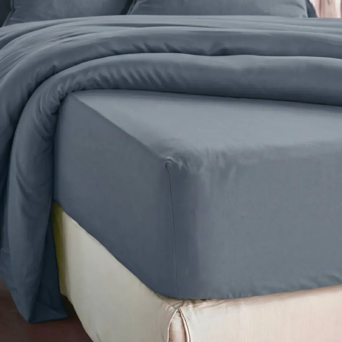 Lenzuolo con angoli in lyocell Tencel™ (160 x 200 cm) Olivia Blu stone