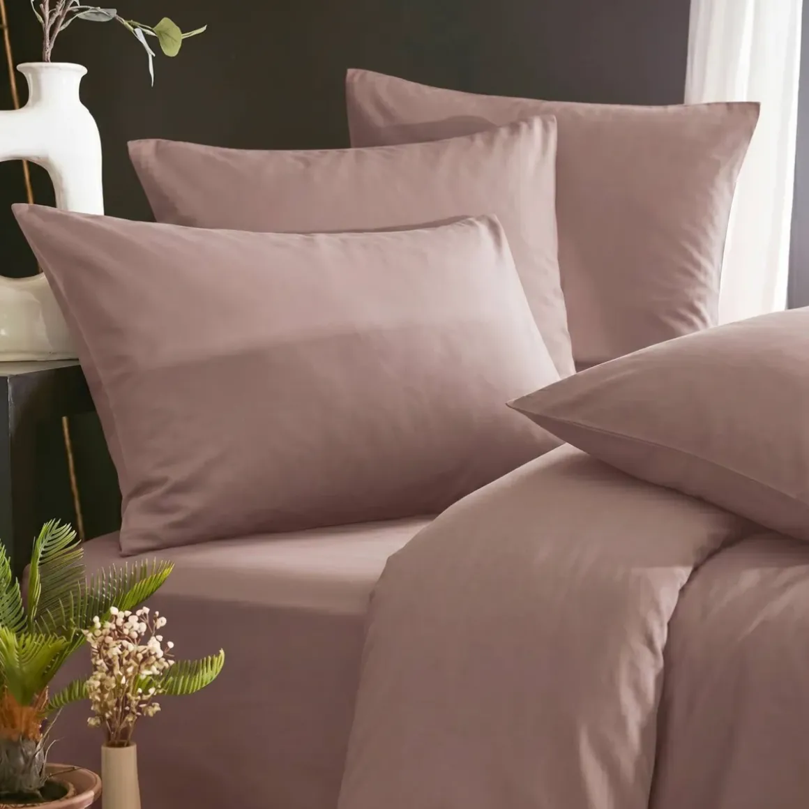 Lenzuolo con angoli in lyocell Tencel™ (140 x 190 cm) Olivia Rosa blush