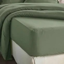 Lenzuolo con angoli in lyocell Tencel™ (160 x 200 cm) Olivia Verde rosmarino