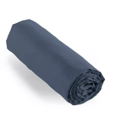 Lenzuolo con angoli percalle di cotone (160 cm) Cali Blu marino