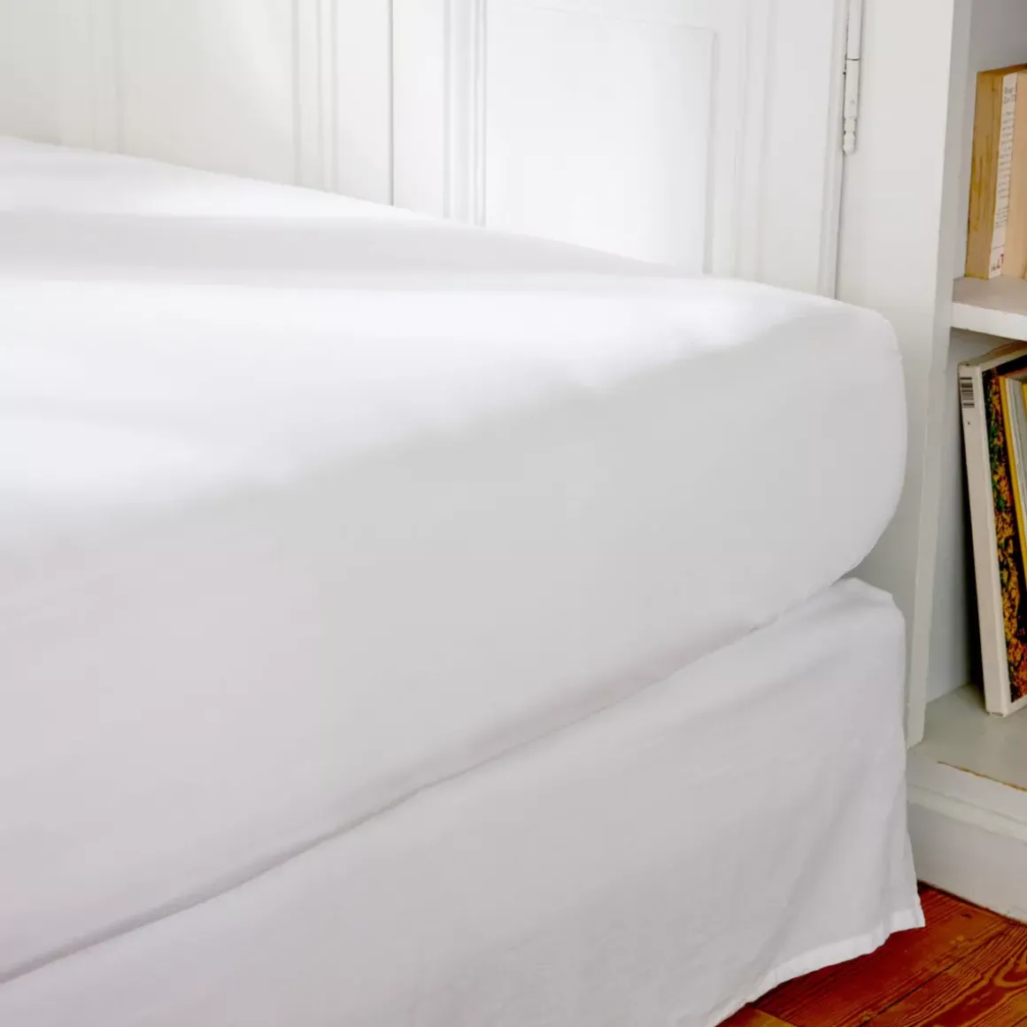 Lenzuolo con angoli percalle di cotone (200 cm) Cali Bianco