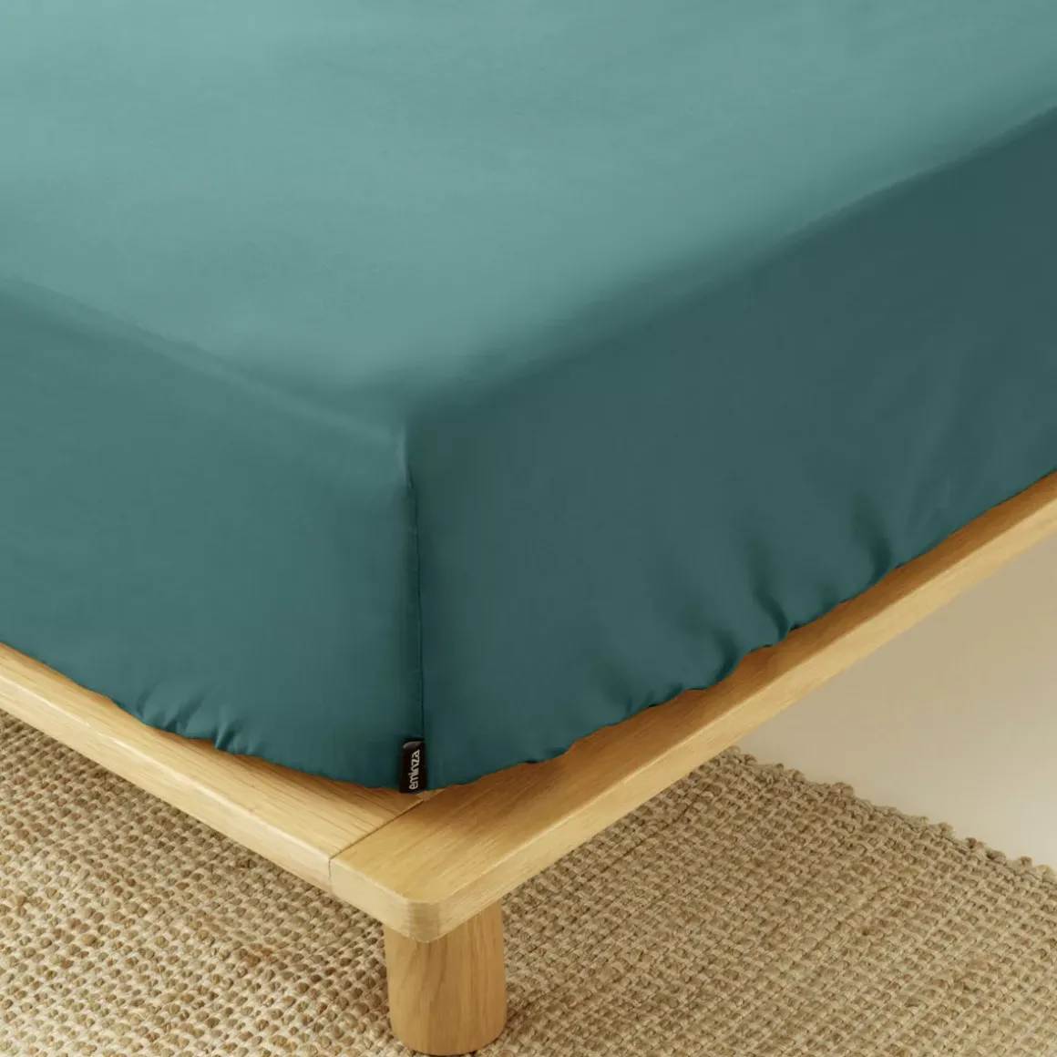 Lenzuolo con angoli percalle di cotone (160 x 200 cm) Cali Blu ottanio