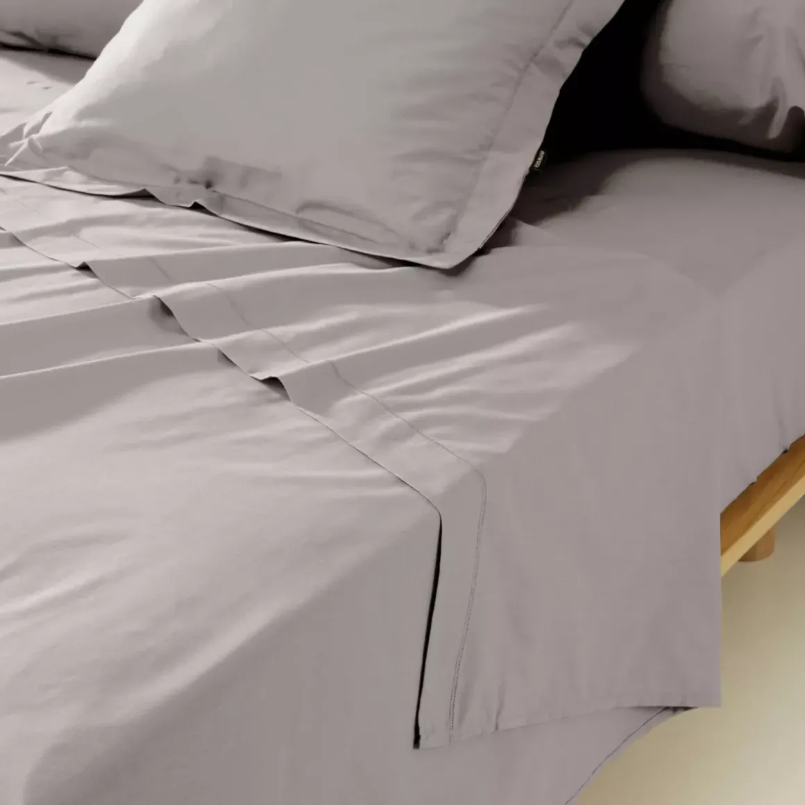 Lenzuolo sopra percalle di cotone (240 x 300 cm) Cali Grigio chiaro