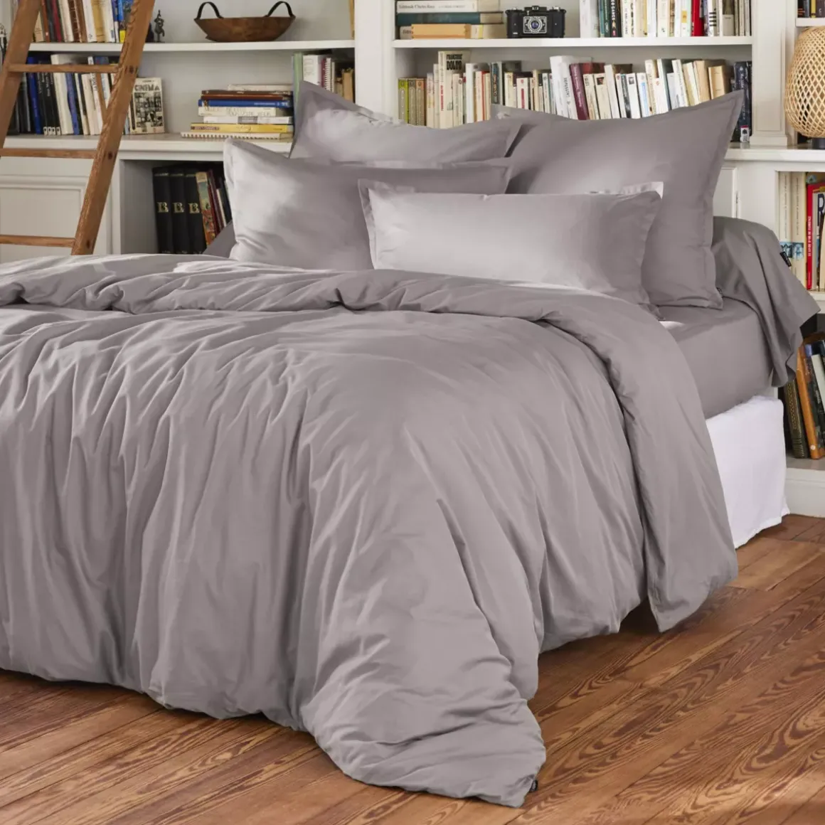 Lenzuolo sopra percalle di cotone (240 x 300 cm) Cali Grigio chiaro