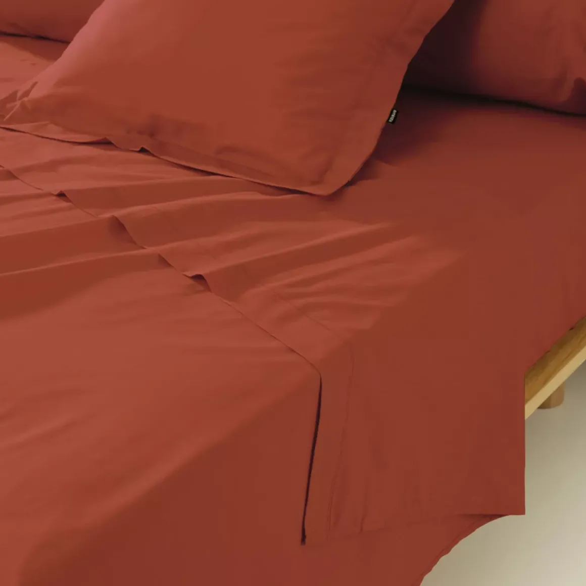Lenzuolo sopra percalle di cotone (270 x 300 cm) Cali Terracotta
