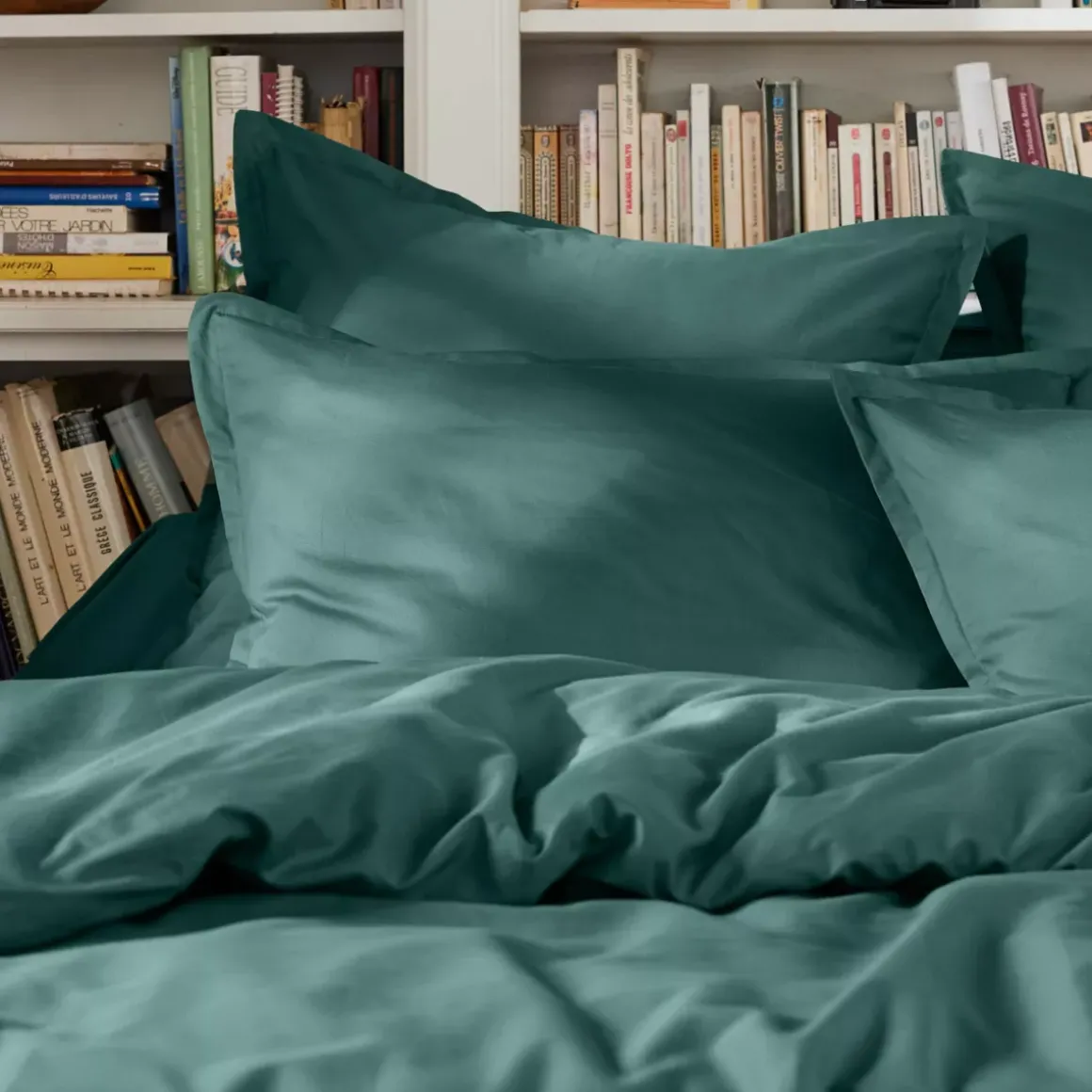 Lenzuolo sopra percalle di cotone (270 x 300 cm) Cali Blu ottanio