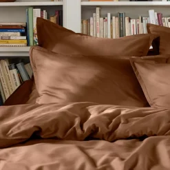 Lenzuolo sopra percalle di cotone (180 x 290 cm) Cali Marrone cioccolato