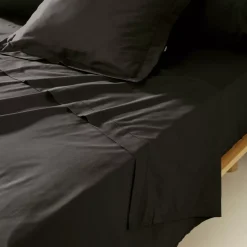 Lenzuolo sopra percalle di cotone (180 x 290 cm) Cali Nero