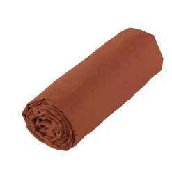 Lenzuolo sotto con angoli in percalle di cotone (140 x 200 cm) Diane Terracotta