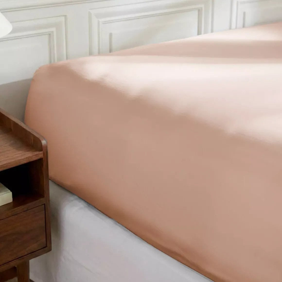 Lenzuolo sotto con angoli in percalle di cotone (200 x 200 cm) Diane Rose Blush