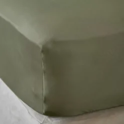 Lenzuolo sotto in raso di bambù (180 x 200 cm) Sienna Verde rosmarino
