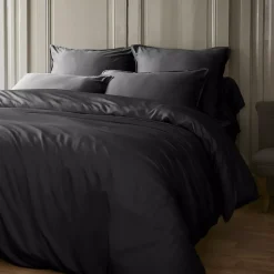 Lenzuolo sotto in raso di bambù (200 x 200 cm) Sienna Nero