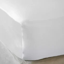 Lenzuolo sotto in raso di bambù (90 x 190 cm) Sienna Bianco