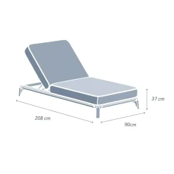 MOBELLIA Lettino Da Spiaggia-Lettino prendisole alluminio Monte Carlo Grigio