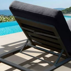 MOBELLIA Lettino Da Spiaggia-Lettino prendisole alluminio Monte Carlo Grigio