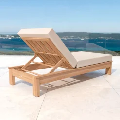 MOBELLIA Lettino Da Spiaggia-Lettino prendisole in legno d'acacia Bornéo