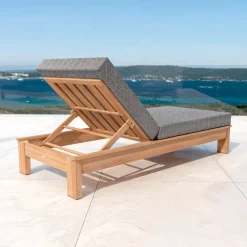 MOBELLIA Lettino Da Spiaggia-Lettino prendisole legno di acacia Bornéo Grigio