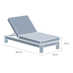 MOBELLIA Lettino Da Spiaggia-Lettino prendisole legno di acacia Bornéo Grigio