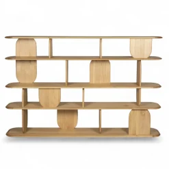 Librerie E Scaffali-Libreria design 5 ripiani in rovere massiccio (200 x 130 cm) Kest