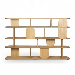 Librerie E Scaffali-Libreria design 5 ripiani in rovere massiccio (200 x 130 cm) Kest