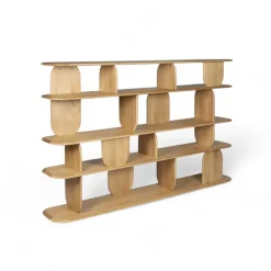 Librerie E Scaffali-Libreria design 5 ripiani in rovere massiccio (200 x 130 cm) Kest