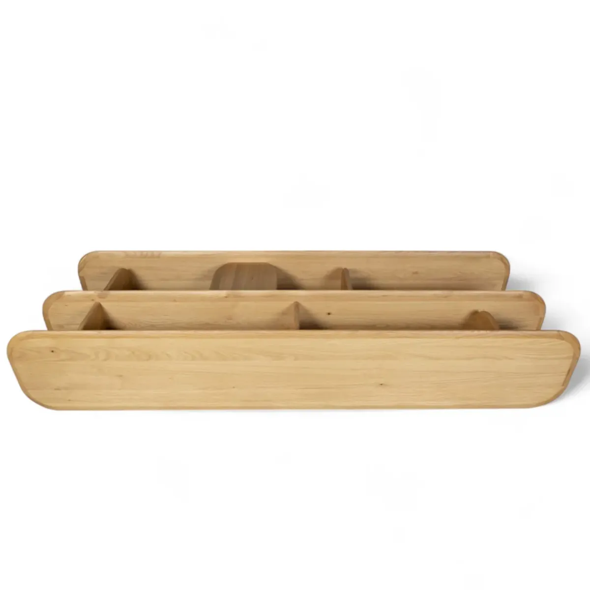 Librerie E Scaffali-Libreria design 3 ripiani in rovere massiccio (200 x 66 cm) Kest