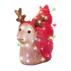 EMINZA Oggetti Decorativi E Illuminati-Lumaca di Natale luminosa 70 LED (34 cm) Bruno e bianco freddo