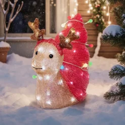 EMINZA Oggetti Decorativi E Illuminati-Lumaca di Natale luminosa 70 LED (34 cm) Bruno e bianco freddo