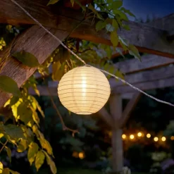 KAEMINGK Luci Per Esterno-Luminaria da esterno a batteria con 10 LED (2,7 m) Lanterne cinesi Bianche