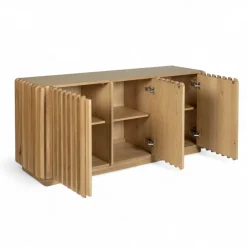 Credenze E Cassettiere-Madia 3 ante in legno massello di rovere (158 x 75 cm) Altos
