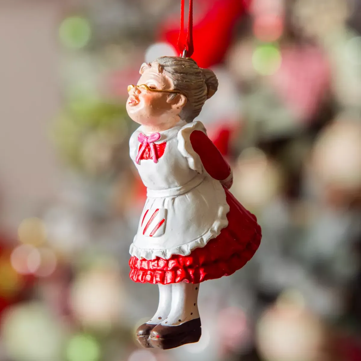 KAEMINGK Addobbi Natalizi-Mamma Natale da appendere (H10 cm) Natale e bianco