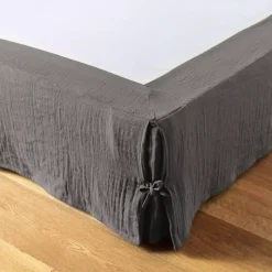 Mantovana garza di cotone (140 x 190 cm) Gaïa Grigio granito