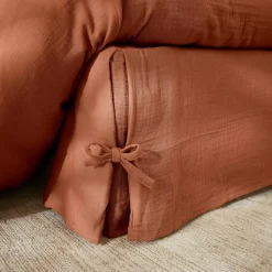 Mantovana garza di cotone (140 x 190 cm) Gaïa Terracotta