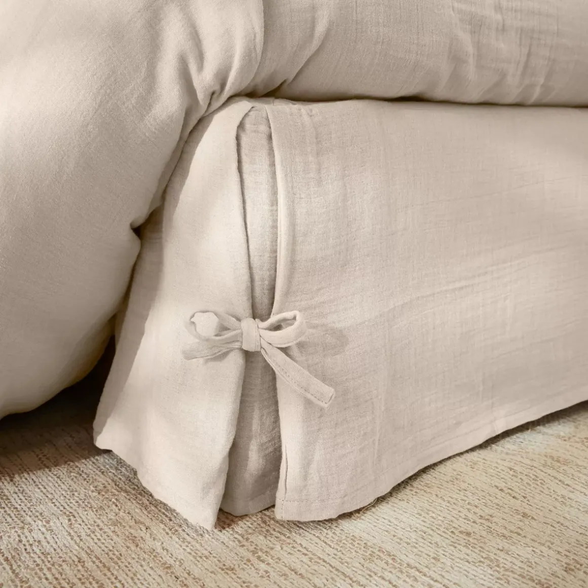 Mantovana garza di cotone (160 x 200 cm) Gaïa Beige pampa