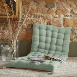 Materassino da pavimento garza di cotone (60 x 120 cm) Gaia Verde eucalipto