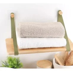 TENDANCE Contenitori Bagno|Mobili Bagno-Mensola adesiva bambù Easy Chic Cachi