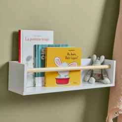 EMINZA Mobili Bambini-Mensola da parete bambino legno (H12 cm) Zoa Bianca
