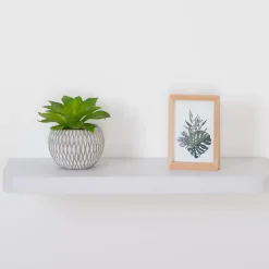 5 Five Simply Smart Mensole-Mensole da parete in legno (60 cm) Angoli arrotondati Fixy Bianca